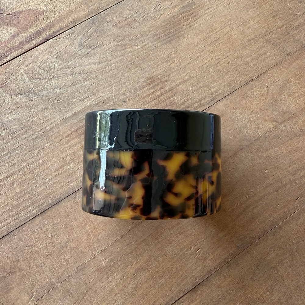 Chunky Tortoiseshell Acrylic Wide Cuff Bracelet with Black Trim • Y2K Retro